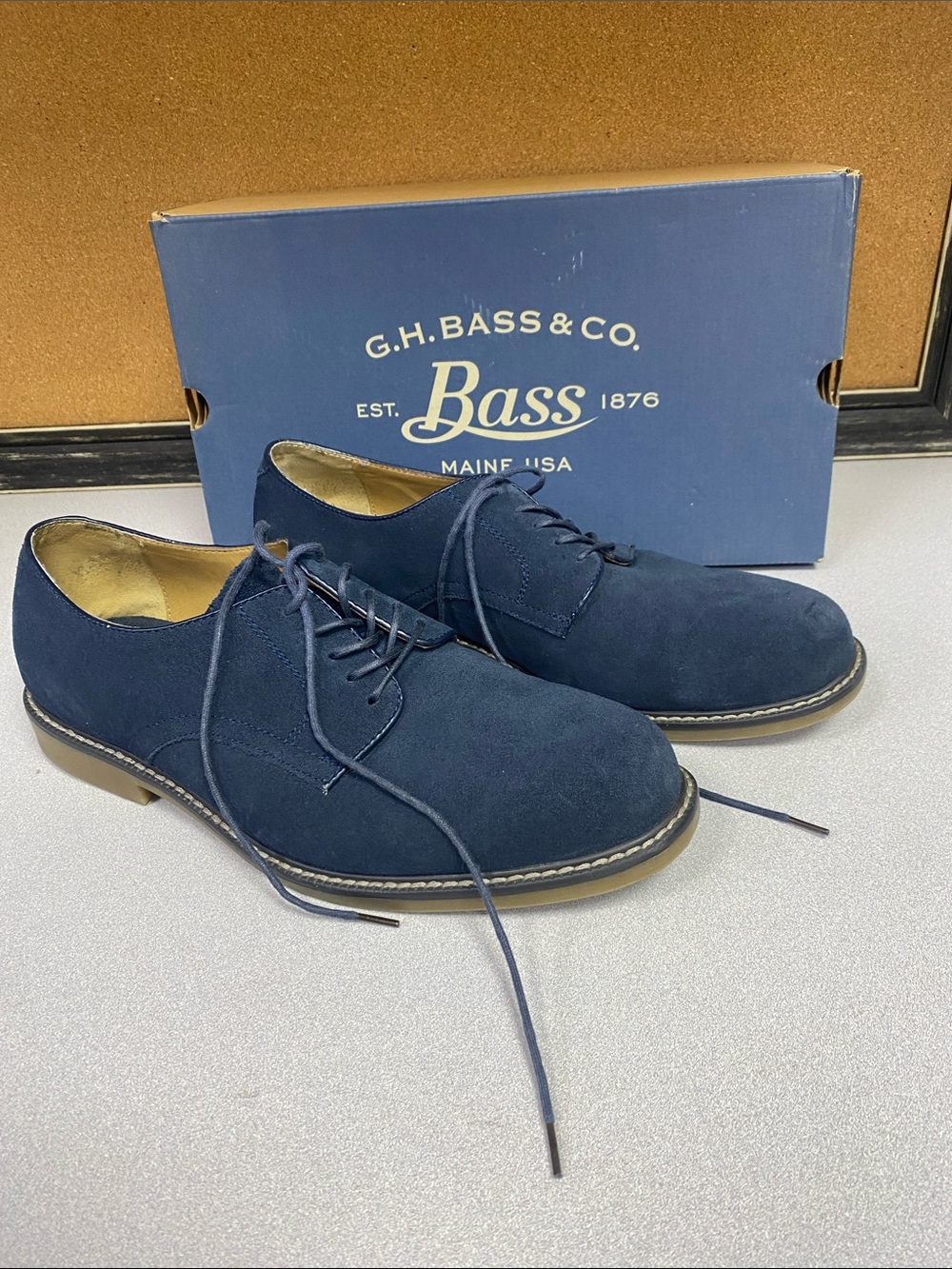 G.H. Bass & Co. Navy Suede Derby Shoes